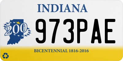 IN license plate 973PAE