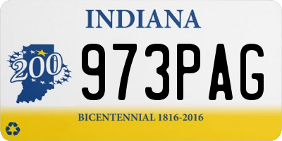 IN license plate 973PAG