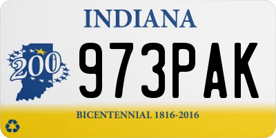 IN license plate 973PAK