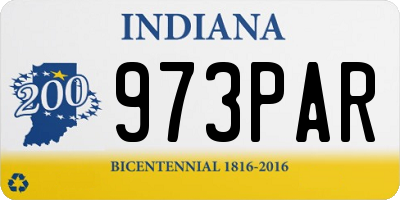 IN license plate 973PAR