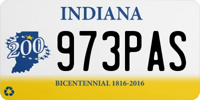 IN license plate 973PAS
