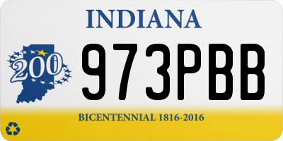 IN license plate 973PBB