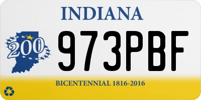 IN license plate 973PBF