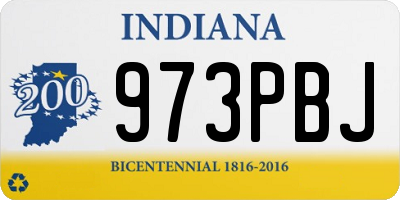 IN license plate 973PBJ