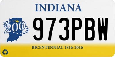 IN license plate 973PBW