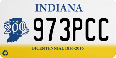 IN license plate 973PCC