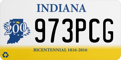 IN license plate 973PCG