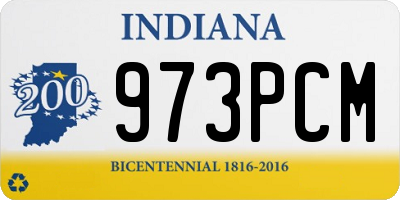 IN license plate 973PCM