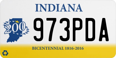 IN license plate 973PDA