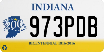 IN license plate 973PDB