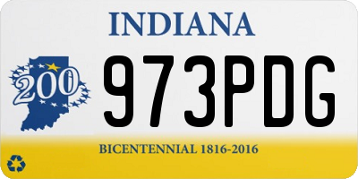 IN license plate 973PDG