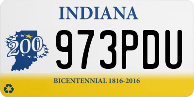 IN license plate 973PDU