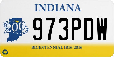IN license plate 973PDW
