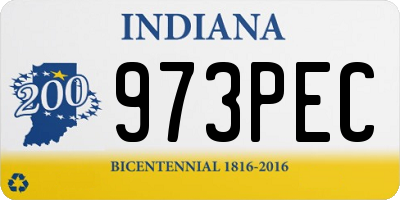 IN license plate 973PEC