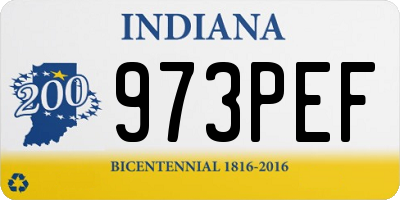 IN license plate 973PEF