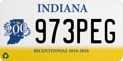 IN license plate 973PEG