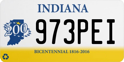 IN license plate 973PEI