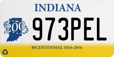IN license plate 973PEL