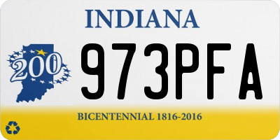 IN license plate 973PFA