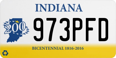 IN license plate 973PFD