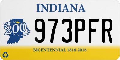 IN license plate 973PFR