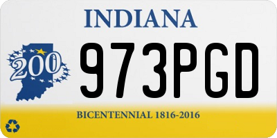 IN license plate 973PGD