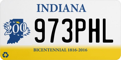 IN license plate 973PHL