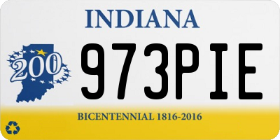 IN license plate 973PIE