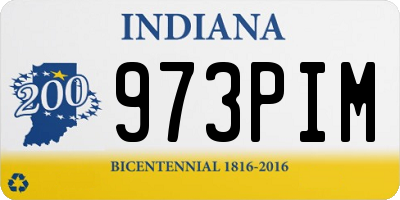 IN license plate 973PIM