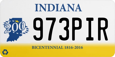 IN license plate 973PIR