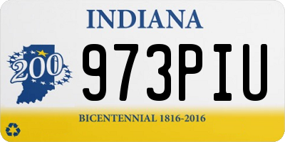 IN license plate 973PIU