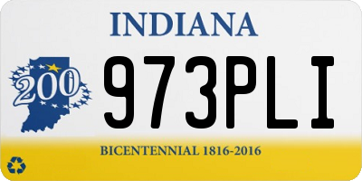 IN license plate 973PLI