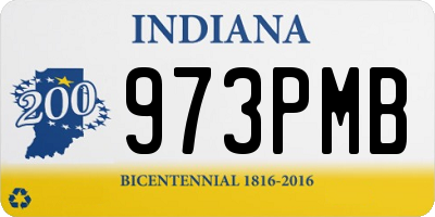 IN license plate 973PMB