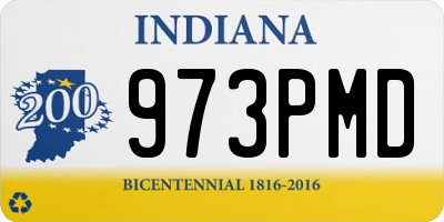IN license plate 973PMD