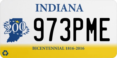 IN license plate 973PME