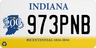 IN license plate 973PNB