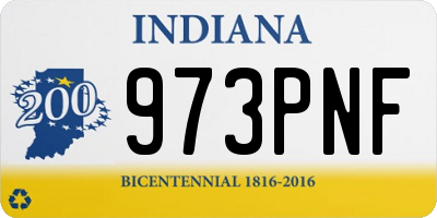 IN license plate 973PNF