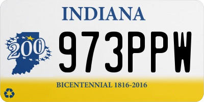 IN license plate 973PPW