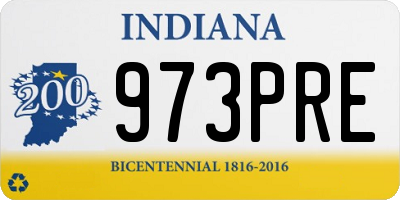 IN license plate 973PRE