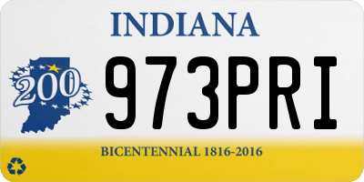 IN license plate 973PRI