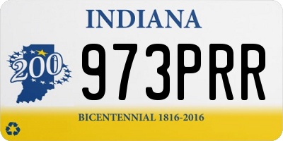 IN license plate 973PRR