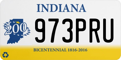 IN license plate 973PRU