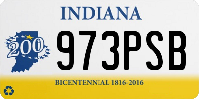 IN license plate 973PSB