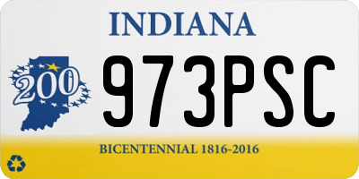 IN license plate 973PSC