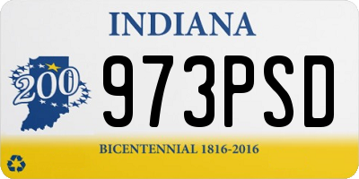 IN license plate 973PSD