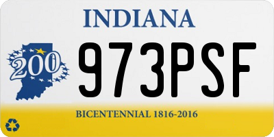 IN license plate 973PSF