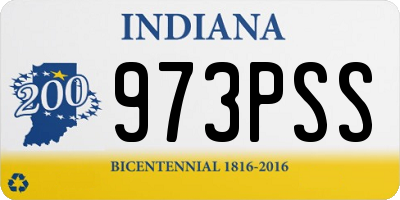 IN license plate 973PSS