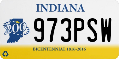IN license plate 973PSW