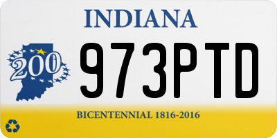 IN license plate 973PTD