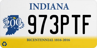 IN license plate 973PTF